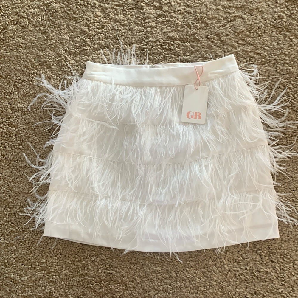 COPY - Gianni Bini Tiered Feather Mini Skirt
